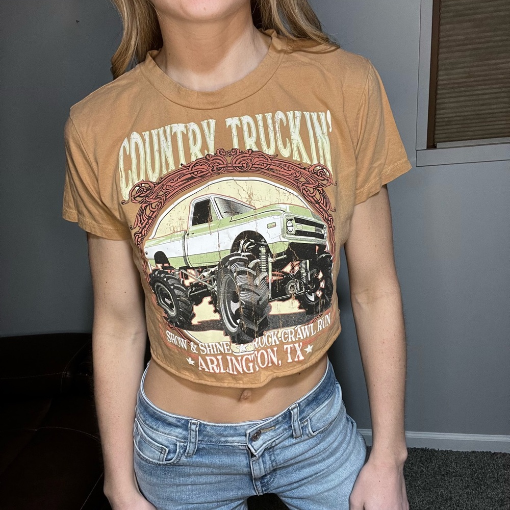 Country Truckin' Tan Crop Top